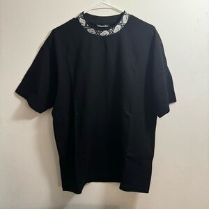 Acne Studios Face Motif Mock Neck T-Shirt Black Size Small